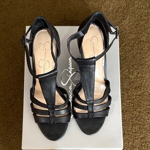 Jessica Simpson Black Strappy Heels